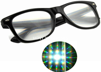 Plastik Noel 3D Kırındırma Gözlük Özel Logo Plastik Gökkuşağı 3d Gözlük