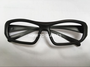 Tek kullanımlık Sinema 3D Gözlük Doğrusal Polarize Siyah ABS Plastik Çerçeve