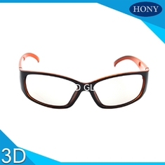 Siyah / Turuncu Renk ile Sert Kaplama Çerçeve Doğrusal Polarize 3D Gözlük