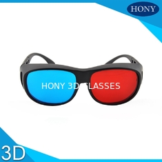 Yetişkin Boyutu Kırmızı Mavi 3D Gözlük Kalın Lensler Özelleştirilmiş Çerçeve Rengi