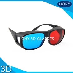 Yetişkin Boyutu Kırmızı Mavi 3D Gözlük Kalın Lensler Özelleştirilmiş Çerçeve Rengi
