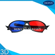 Plastik Anaglif 3D Gözlük Geniş Açı Kırmızı Mavi Lensler Siyah Çerçeve