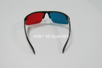 Anaglyph Plastik Kırmızı Camgöbeği 3D Camları, Yeniden Polarlanmış Gözlükler