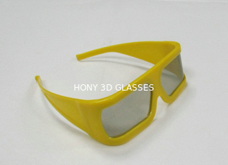 Sarı Çerçeve ile Polarize Plastik Kırmızı Camgöbeği 3D Sinema Gözlükleri OEM ODM