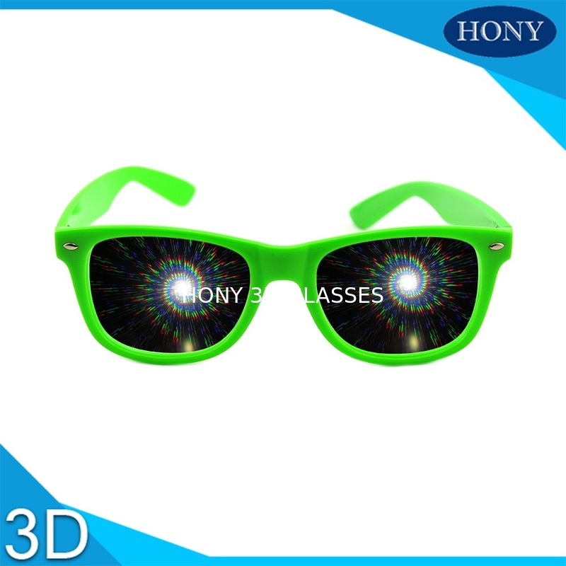Parti 3D Kırındırma Gözlük spiral kırınım etkisi havai fişek 3d gözlük