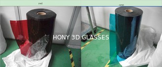 Yüksek Verimli Polarize Film Levha Kırmızı Mavi Lens 3D Kırmızı Mavi Gözlük Yapmak