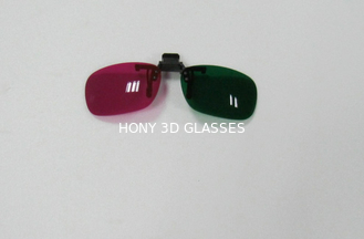 Plastik Kırmızı Yeşil 3D Gözlük Üzerindeki Klip, 3D Resim Ve Film Bakmak İçin