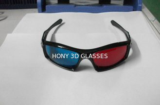 Moda Plastik Kırmızı Camgöbeği 3D Gözlükler 3D Film İçin Yeniden Kullanılabilir